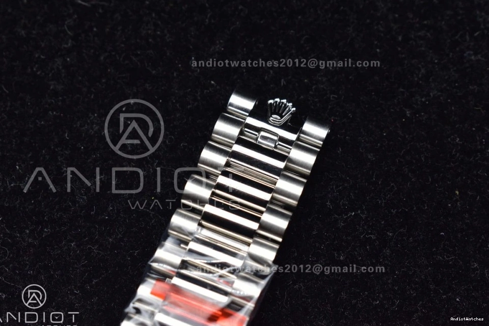 710 GMF Arabic A3255 Steel Dial Cozy Markers SS Blue V on DayDate President Bracelet 40 Iced 904L 1025